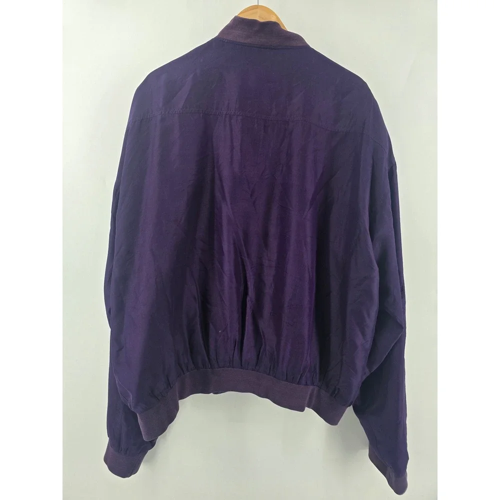 Tulliano Bomber Jacket Mens XL Purple Vintage 90s Silk Los Angeles Lakers NBA